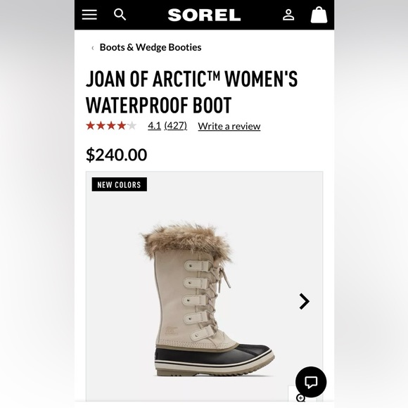 SOREL Waterproof , Insulated Suede Boots Womens Sz  7.5 Taupe /Black Joan of Arc - Picture 7 of 9